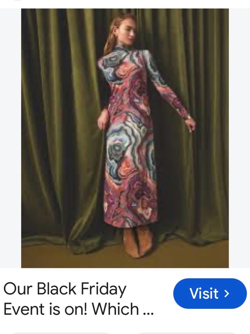 Marie Oliver Long-Sleeve Patterned Maxi Dress in Pink, Blue and Orange